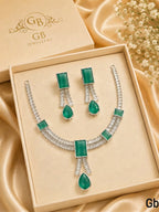 Luxury Zircon Jewelry Set for Women – Necklace & Earrings | Multiple Colors