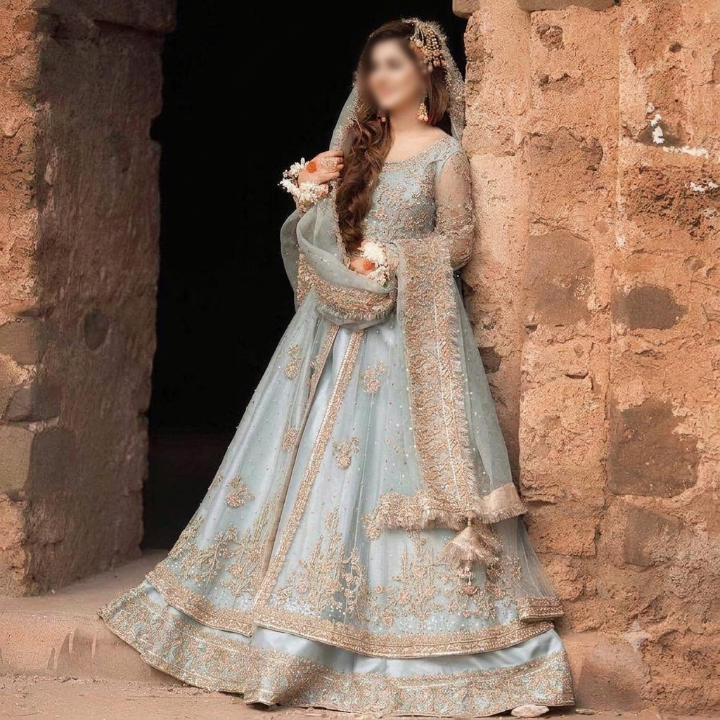 Heavy Net Embroidered Maxi Suit with Zari & Stone Hand Work (Same As Original)