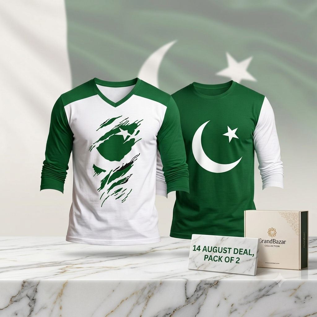 Pack of 2 Azadi Printed Summer T-Shirts