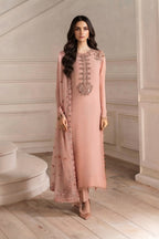 3-Piece Embroidered Chiffon Addawork Suit with Malai Inner & Trouser