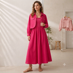 Smokey Maxi Dress with Jacket - Imported Georgette