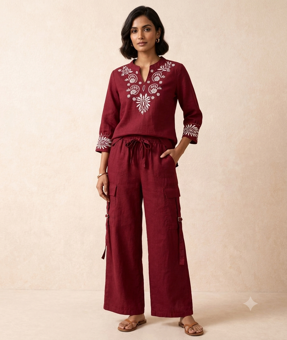Ready to Wear Women's Soft Cotton Printed Summer Suit (2-Piece Shirt & Trouser)