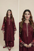 2-Piece Dhanak Embroidered Suit for Women – Winter Festive Outfit