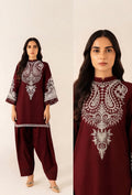 2-Piece Dhanak Embroidered Winter Suit for Women