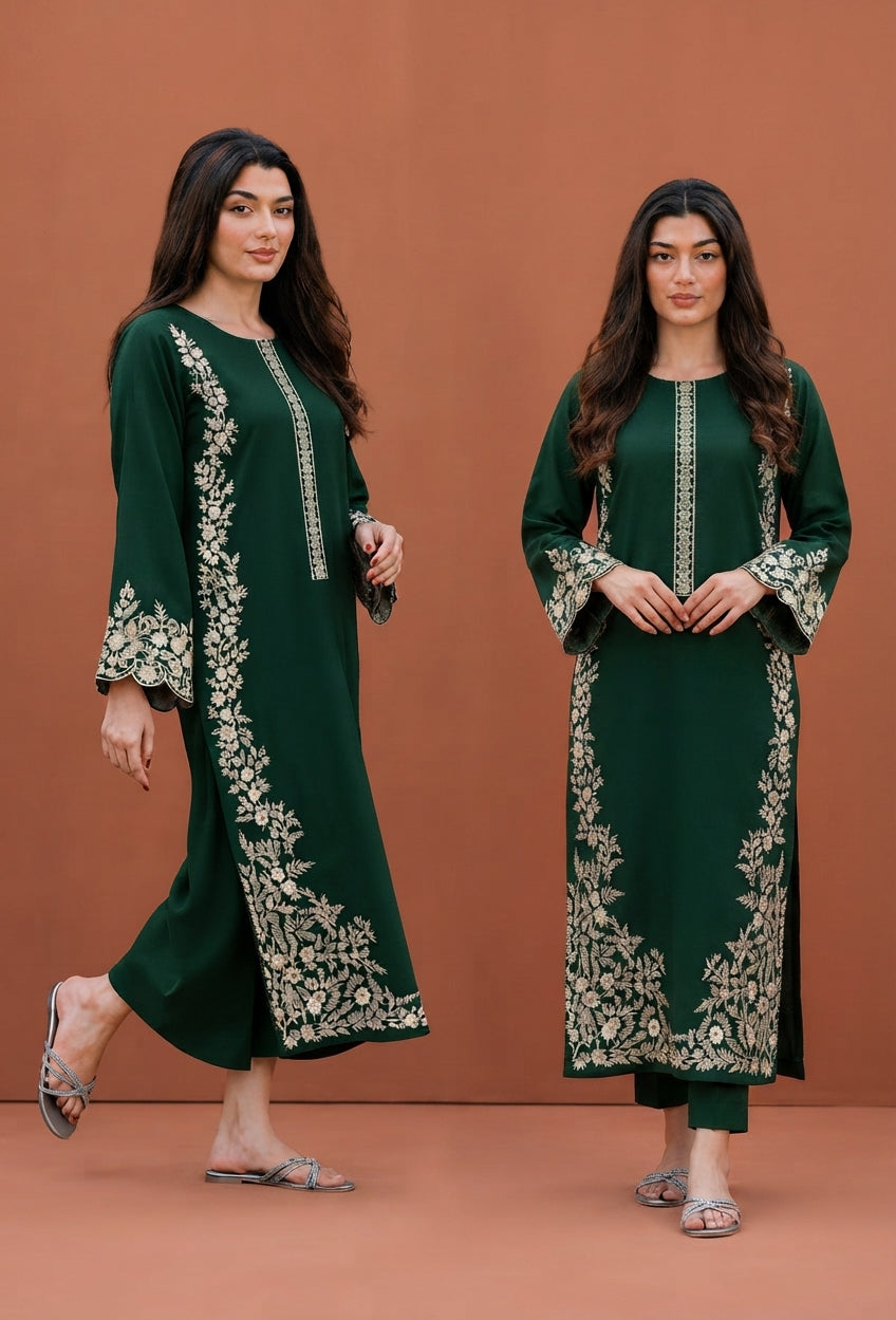 2-Piece Embroidered Suit for Women