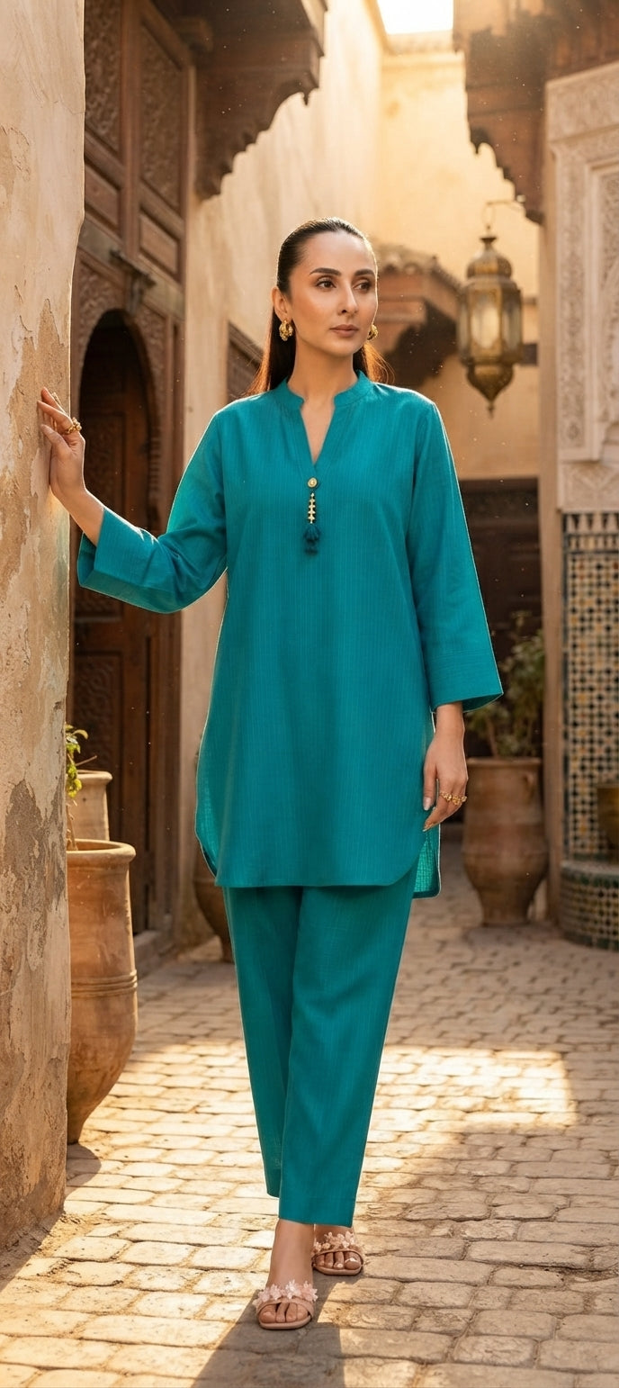 Ready to Wear 2-Piece Boutique-Style Cotton Co-Ord Set