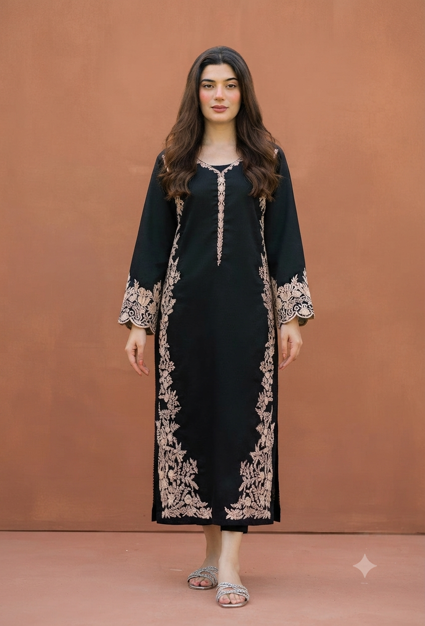 Elegant Lawn Embroidered 2Pc Suit With Plain Trouser | Summer 2026