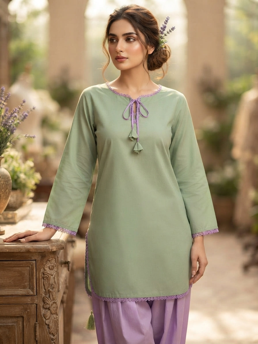 Ready to Wear Breeze Cotton 2-Piece Suit with Trendy Farshi Shalwar