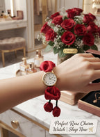 Rose Style Ladkan Scrunchies Watch for Women | Elegant Floral Design Timepiece