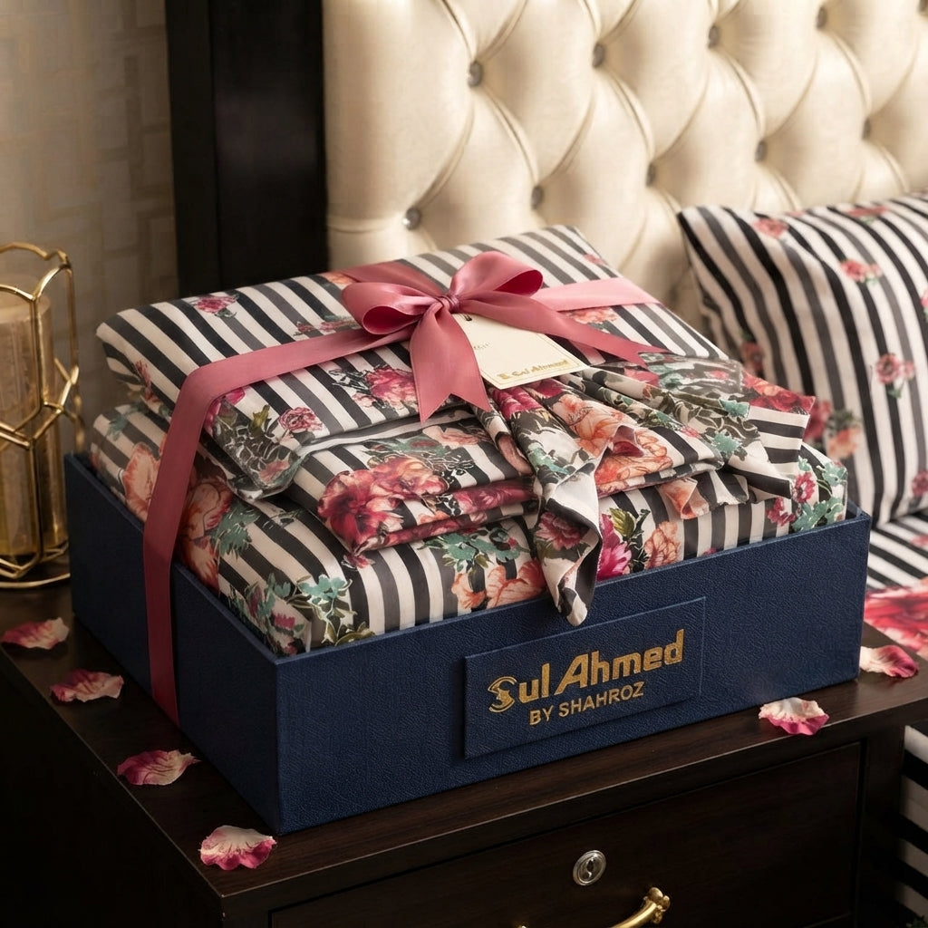3-Piece Full Printed Cotton King Size Bedsheet Gift Pack