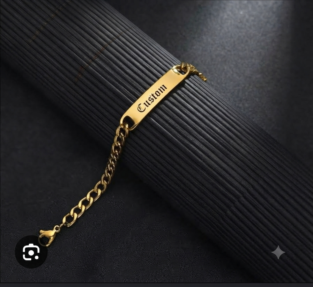 Personalized Custom Name Chain Bracelet – Premium Stainless Steel (Silver, Gold, Black)