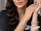 Pack of 2 Heart Design Micro Zircon Bangles Set | Adjustable Golden & Silver