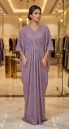 Ready to Wear Moonlight Kaftan Dress with Attached Inner | Free Size Flowy Party Dress