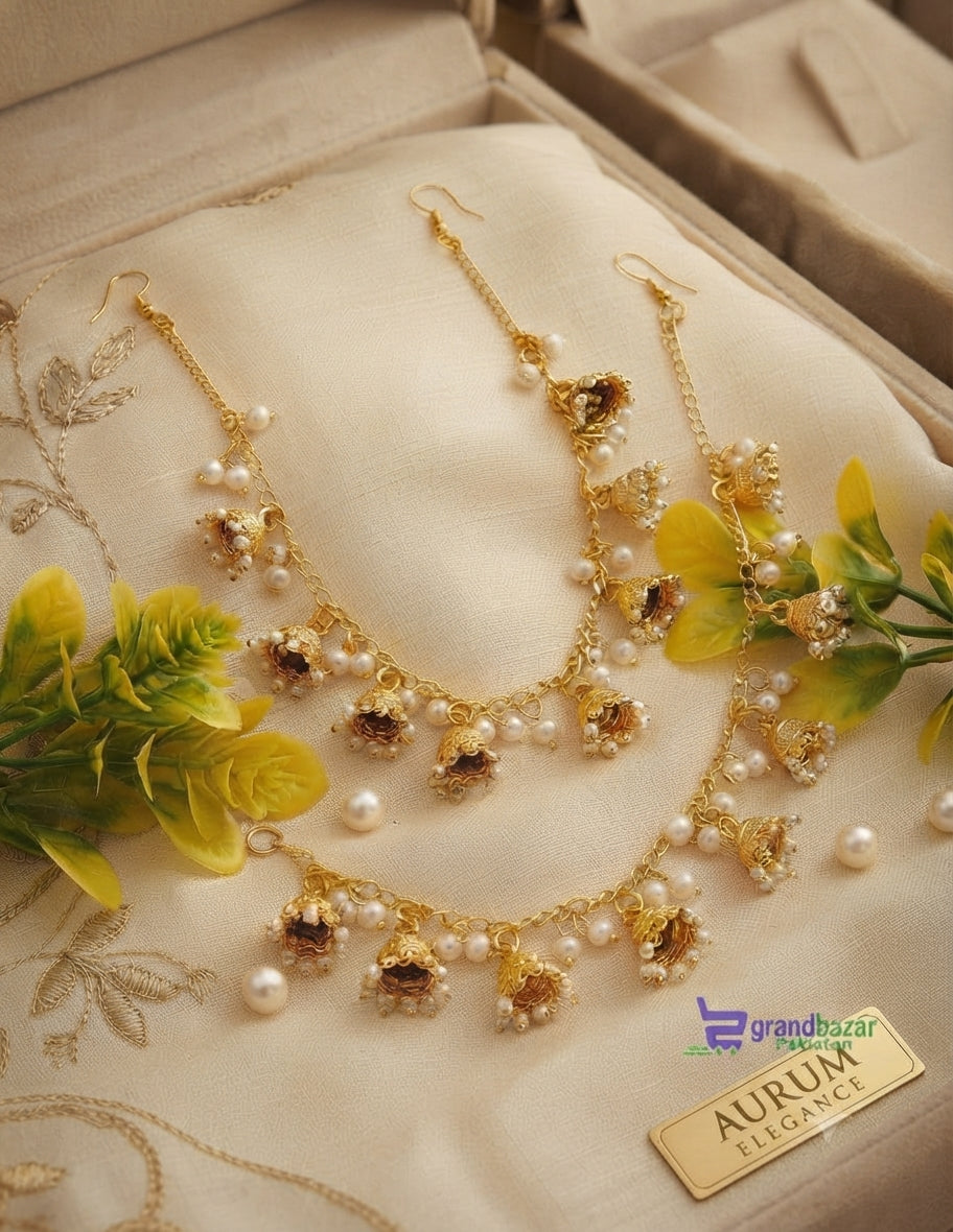 Traditional Pearl Hair Sahary Set