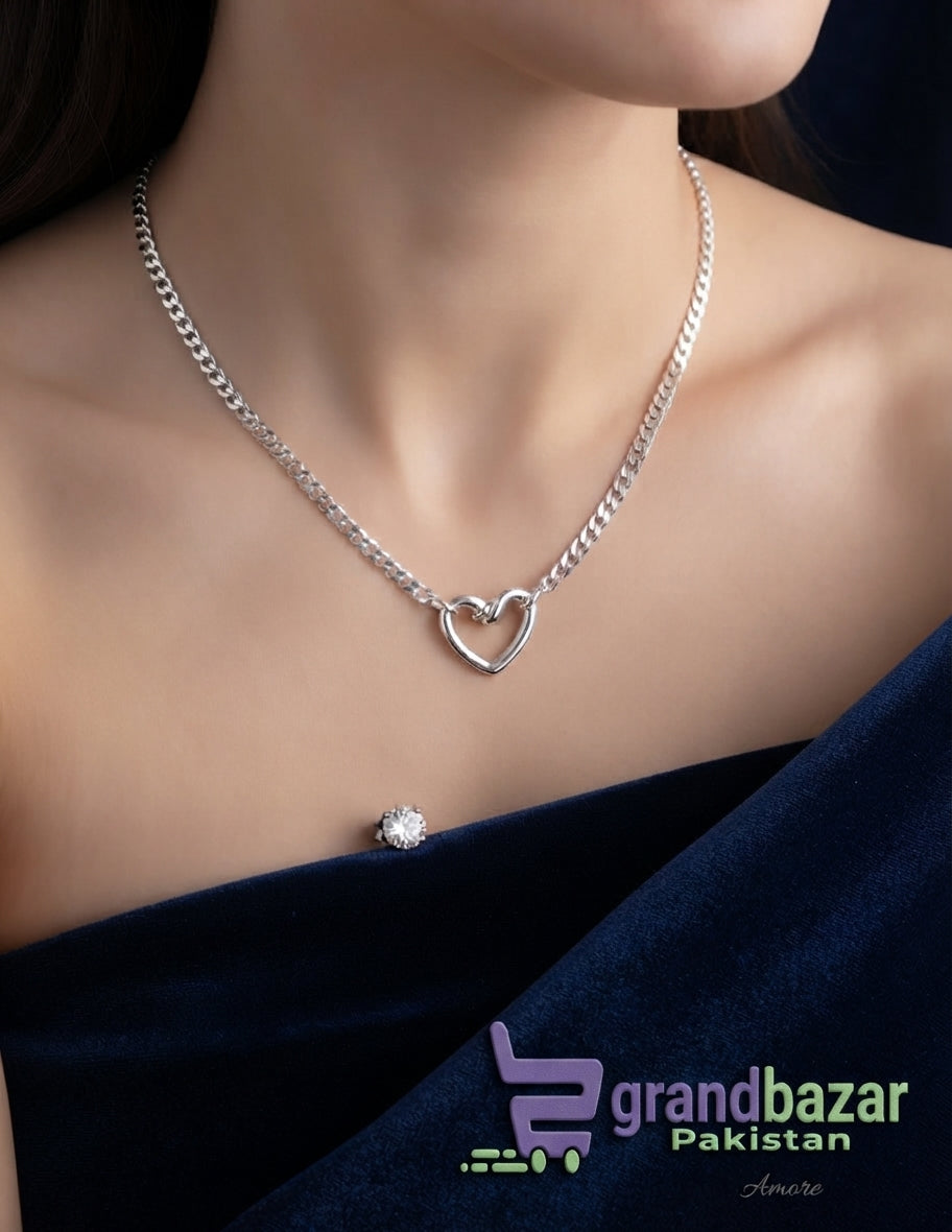 Pack of 2 – Heart Design Pendant & Bracelet Fancy Jewelry Combo