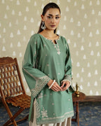 Ready to Wear Malai Lawn Embroidered 2-Piece Dress with Farshi Shalwar - Stitched Collection