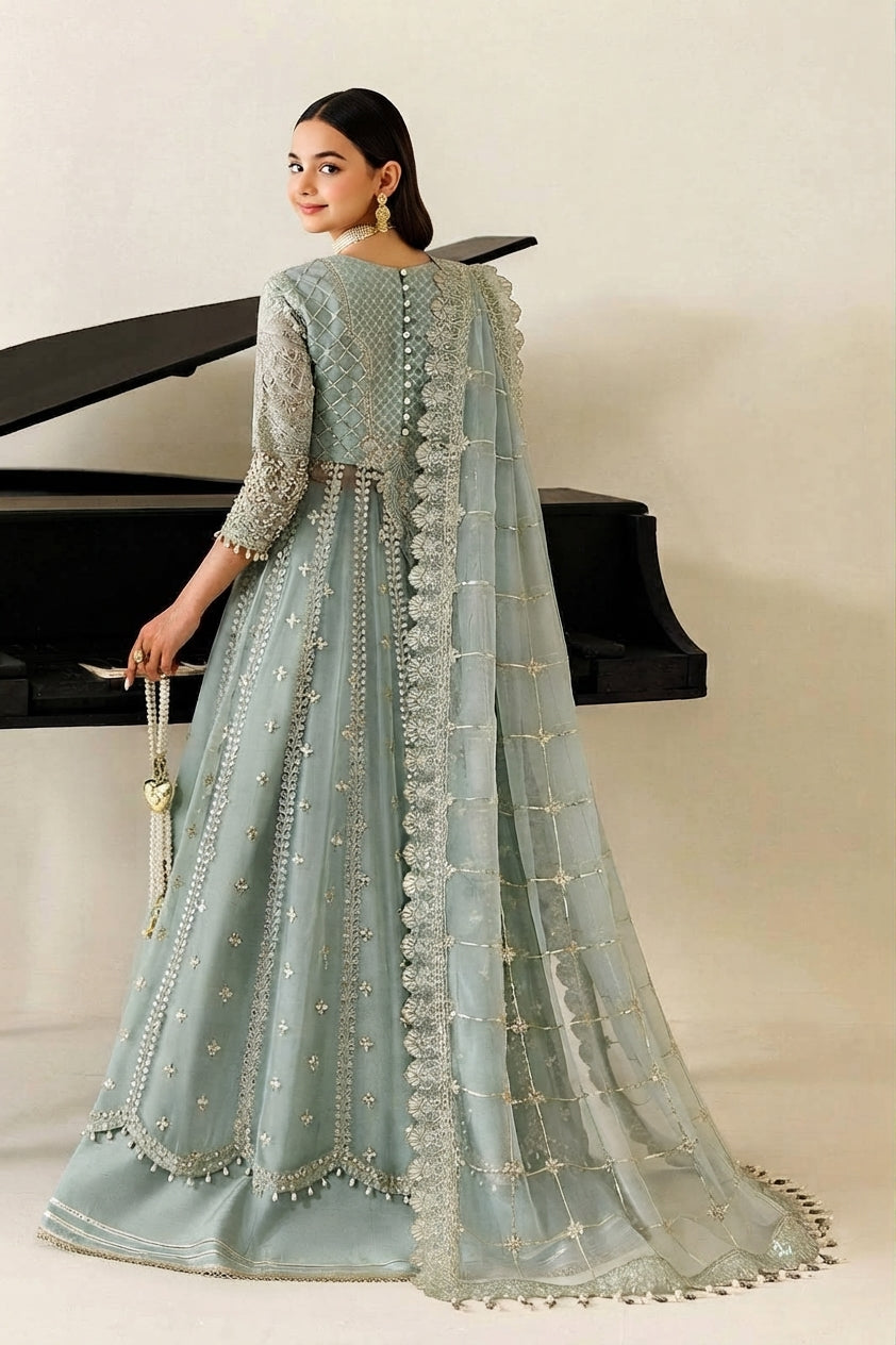 3-Piece Wedding Edition Heavy Embroidered Chiffon Suit