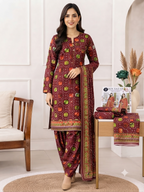 Premium 90/70 Airjet Digital Printed Lawn Suit with Munar Dupatta - 3 Piece Unstitched