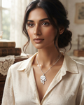 Custom Flower Name Engraved Locket Necklace
