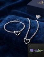 Pack of 2 – Heart Design Pendant & Bracelet Fancy Jewelry Combo