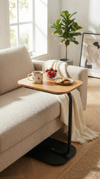 Luxury Oval C-Shape Sofa Side Table – Modern Accent Table | Space-Saving Design