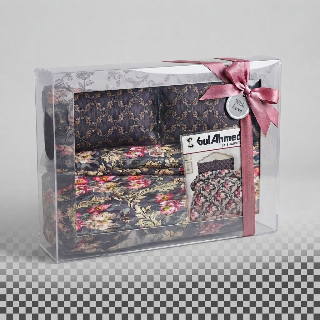 3-Piece Full Printed Cotton Mix King Size Bedsheet Gift Pack