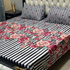 3-Piece Full Printed Cotton King Size Bedsheet Gift Pack