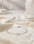 Pack of 2 – Heart Design Pendant & Bracelet Fancy Jewelry Combo