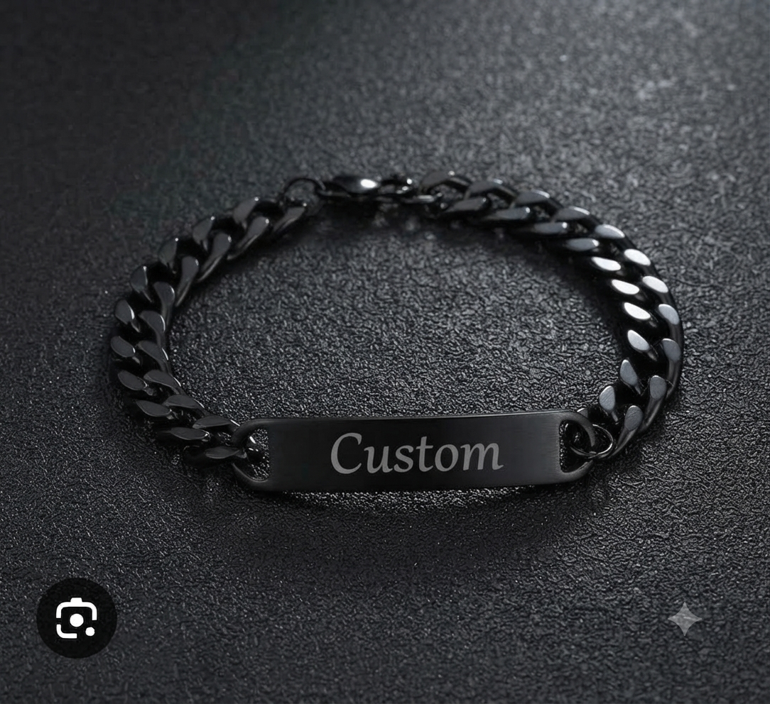 Personalized Custom Name Chain Bracelet – Premium Stainless Steel (Silver, Gold, Black)