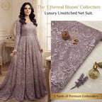 2-Piece Unstitched Net Embroidered Maxi & Frock Suit