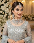 Fancy Zircon Stones Work Manjoos Choker Set with Earrings & Tika