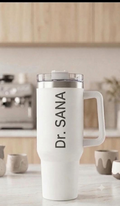 Premium Customized Name Engraved Tumbler Travel Mug - 1200ml White Flask