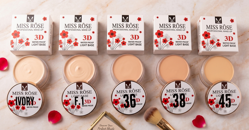 Pack of 5 Miss Rose 3D Waterproof Light Base Foundation