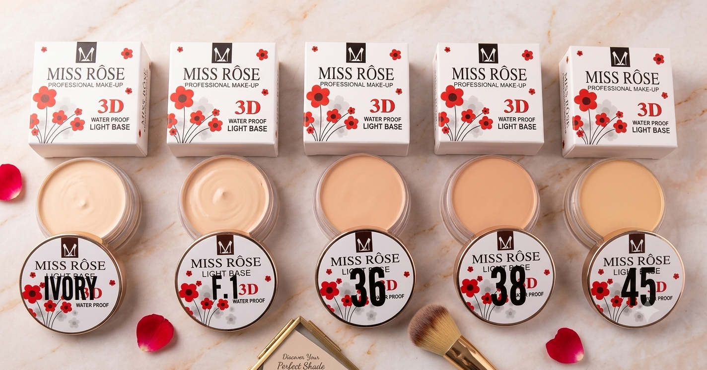 Pack of 5 Miss Rose 3D Waterproof Light Base Foundation