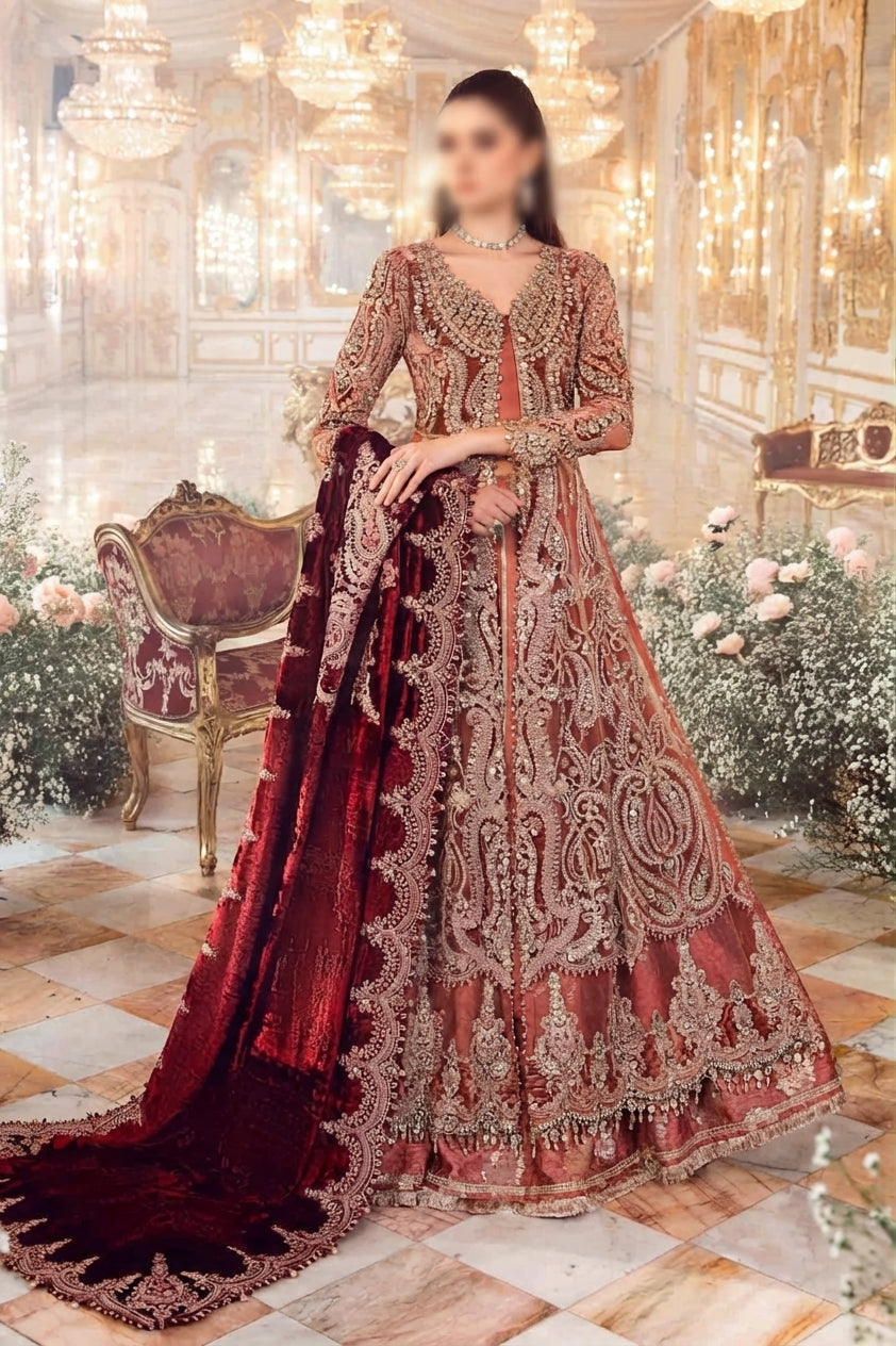 Luxury Unstitched Maxi – Net with Jamawar Trouser