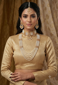 New Stylish Pearl & Golden Double Mala Set