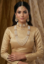 New Stylish Pearl & Golden Double Mala Set