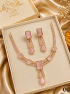Luxury Zircon Jewelry Set for Women – Necklace & Earrings | Multiple Colors