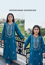 2-Piece Dhanak Embroidered Suit for Women – Winter Festive Outfit