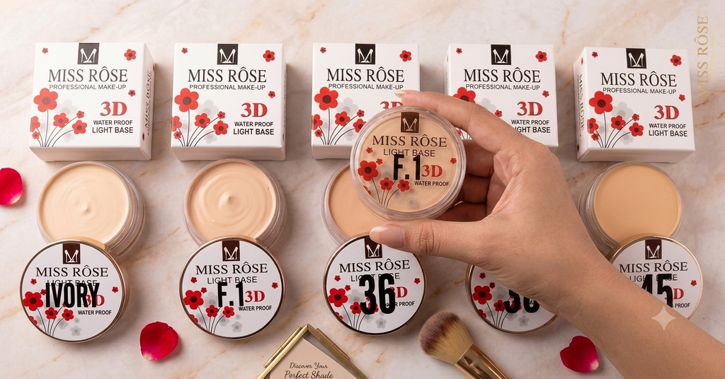 Pack of 5 Miss Rose 3D Waterproof Light Base Foundation