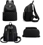 Black backpack shown from multiple angles on a white background