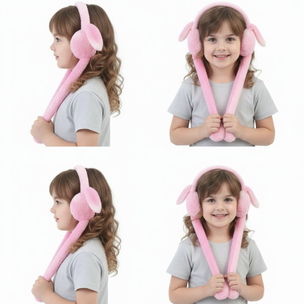Collage of a child wearing pink ear muffs with 'Jbi by Smart Deals' branding.
