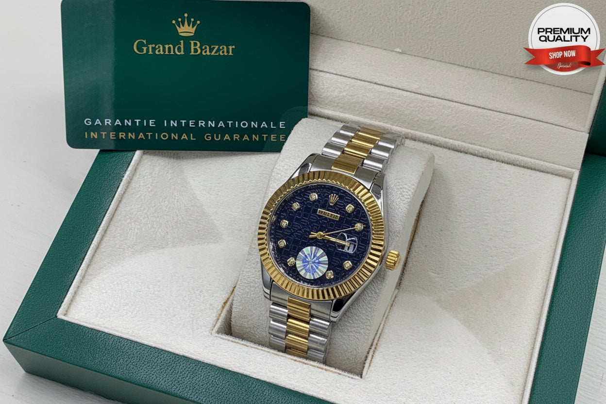 Premium Regular Watch For Gents - Golden & Silver New Design