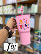 Plastic Printed DIP AND DRINK Straw TUMBLER - 750ml
