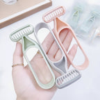Three pastel-colored razors held by a hand with 'Jbi by Smart Deals' branding.