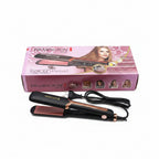 Remington hair straightener with packaging and plug on a white surface