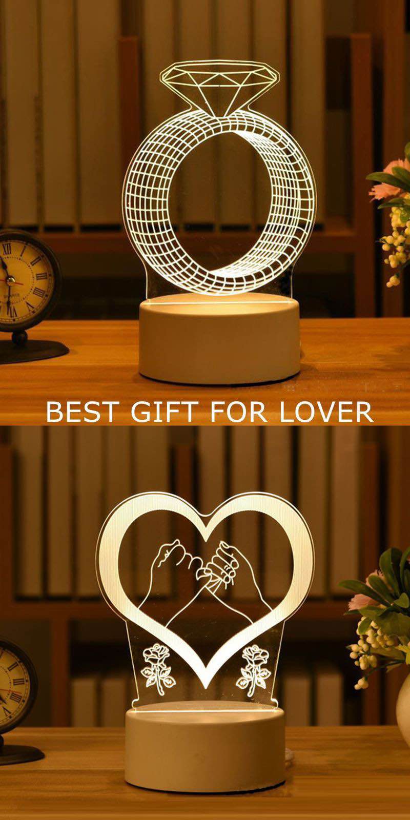 Customize – Acrylic 3D Illusion LED Night Lamp with Black Wooden Base