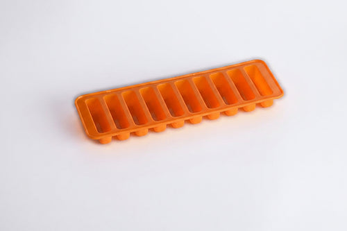 Orange silicone ice cube tray on a light gray background with 'Jbi by Smart Deals' branding.