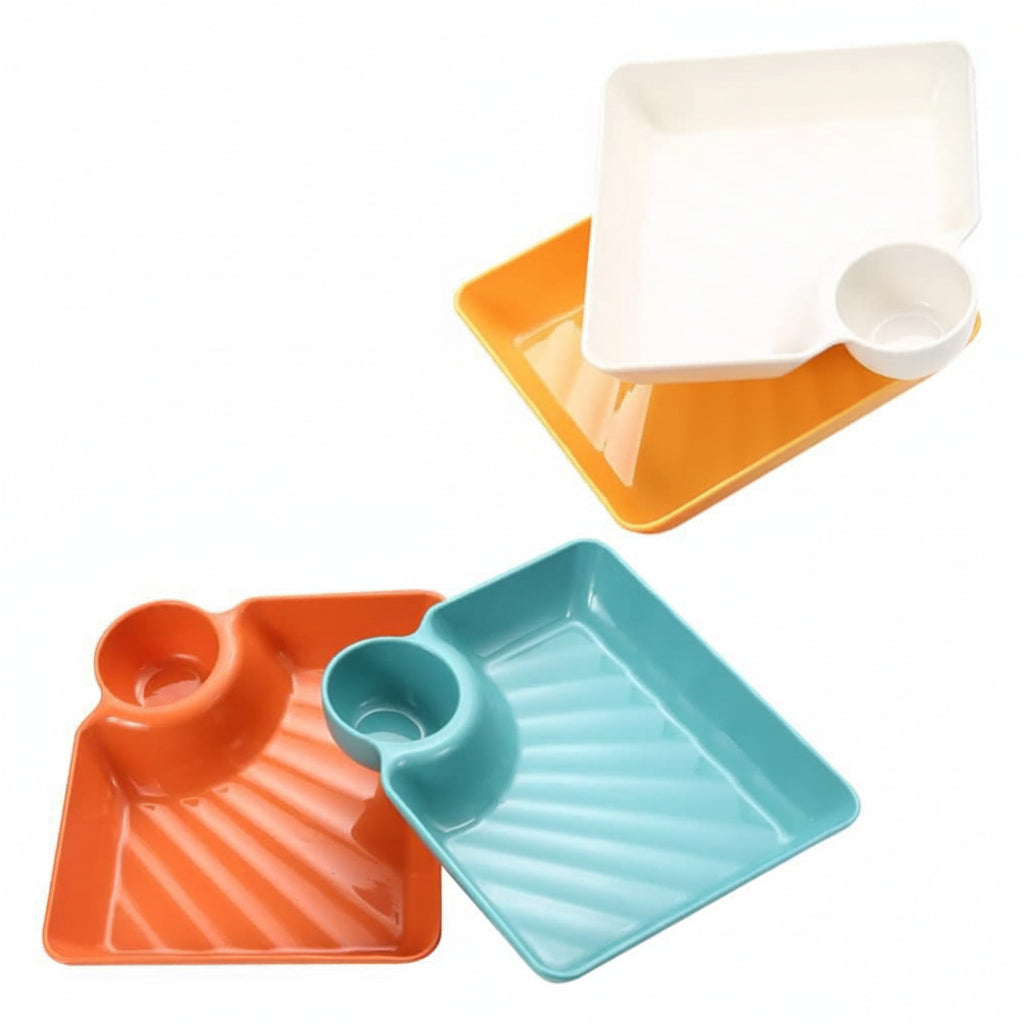 Colorful trays with divided sections on a white background, featuring the brand 'Jbi by Smart Deals'.