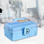 Blue storage box with transparent lid on a blurred background, featuring the brand 'Jbi by Smart Deals'.